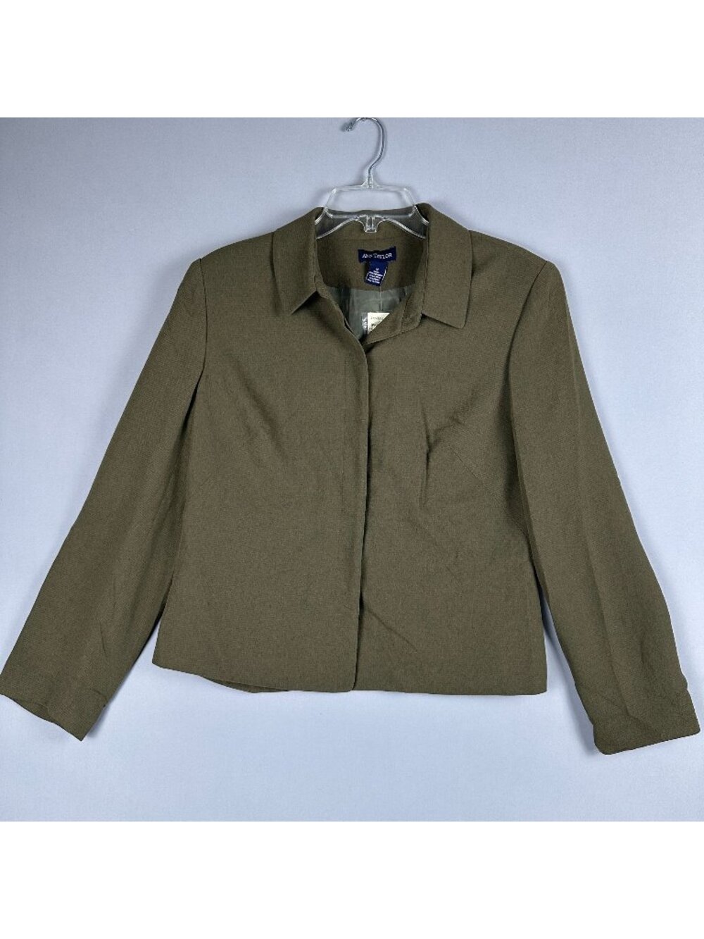 Ann Taylor Olive Green Wool Blazer Jacket Coat Women Size 12 Was $148